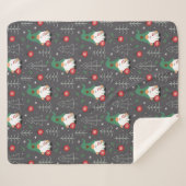 グリーン格言クリスマスツリーオーナメントパターン シェルパブランケット (正面(横))