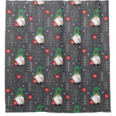 グリーン格言クリスマスツリーオーナメントパターン シャワーカーテン (正面)