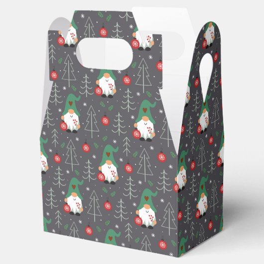 グリーン格言クリスマスツリーオーナメントパターン フェイバーボックス (オープン)