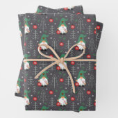 グリーン格言クリスマスツリーオーナメントパターン ラッピングペーパーシート (インサイチュ)