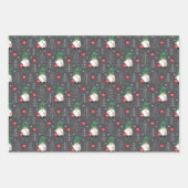 グリーン格言クリスマスツリーオーナメントパターン ラッピングペーパーシート (正面)