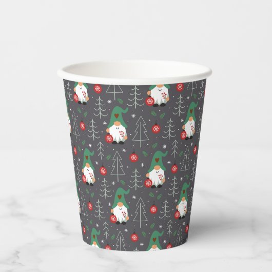 グリーン格言クリスマスツリーオーナメントパターン 紙コップ (正面)