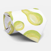 グリーン梨フルーツパターン食品ビーガン ネクタイ (ロール)