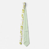 グリーン梨フルーツパターン食品ビーガン ネクタイ (裏面)