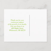 グリーン梱包ポップコーン引越し案内はがき 案内ポストカード (裏面)