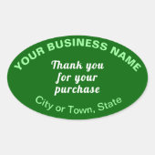 グリーン楕円ステッカーをご購入いただきありがとうございます 楕円形シール (正面)