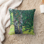 グリーン樺の木ツリー葉自然 クッション (ブランケット)