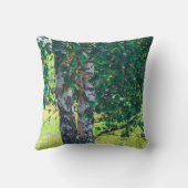 グリーン樺の木ツリー葉自然 クッション (裏面)