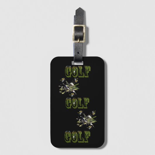 グリーン次元ゴルフ写真ロゴ、 ラゲッジタグ (正面縦)