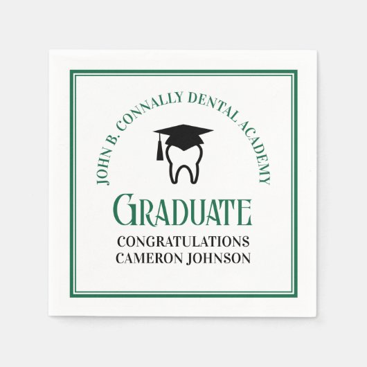 グリーン歯科学校カスタム卒業党 スタンダードカクテルナプキン (正面)