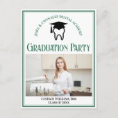 グリーン歯科学校フォトカスタムー卒業パーティー インビテーションポストカード (正面)