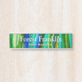 グリーン水中アルコールインクアート机用ネームプレート サインプレート (正面)