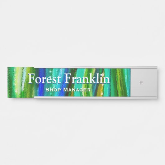 グリーン水中アルコールインクアート机用ネームプレート サインプレート (正面)
