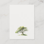 グリーン水彩オークの木の本 ベビーシャワーのための エンクロージャーカード (裏面)
