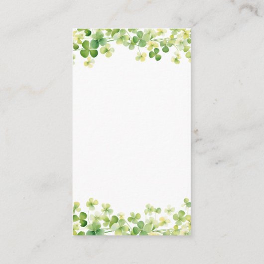 グリーン水彩 シャムロック おむつくじ エンクロージャーカード (裏面)