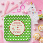 グリーン水玉模様クッキースワップベーキングプレゼント ペーパープレート (パーティー)