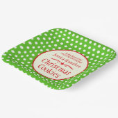 グリーン水玉模様クッキースワップベーキングプレゼント ペーパープレート (傾斜あり)