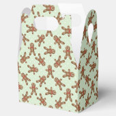 グリーン水玉模様ジンジャーブレッドマンクリスマスクッキー フェイバーボックス (オープン)