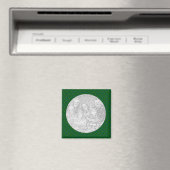 グリーン水玉模様フォトマグネットテンプレート マグネット (インサイチュ (食洗機))