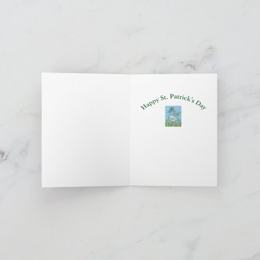 グリーン水玉模様フラミおもしろいンゴST.パトリックの日 シーズンカード (内部)