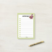 グリーン水玉模様レッドダイヤモンド重要 ポストイット (デスク上)