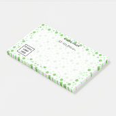 グリーン水玉模様新学期先生 ポストイット (アングル)