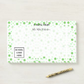 グリーン水玉模様新学期先生 ポストイット (デスク)