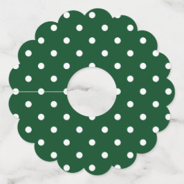 グリーン水玉模様紙ワイングラスラベル ワイングラスタグ