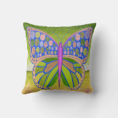 グリーン海バタフライ装飾用クッション クッション (裏面)