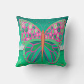 グリーン海バタフライ装飾用クッション クッション (裏面)