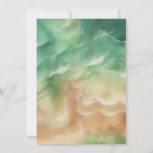 グリーン海ビーチサマーウォーターカラー結婚ズディナー 招待状 (裏面)