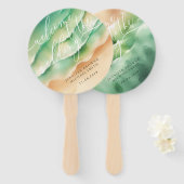 グリーン海ビーチデイパーティー歓迎結婚ズ ハンドファン (正面&裏面)