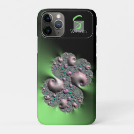 グリーン液状フラクタルモノグラム iPhoneケース iPhone 11 Proケース