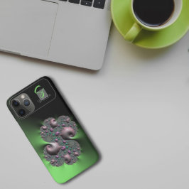 グリーン液状フラクタルモノグラム iPhoneケース iPhone 11 Proケース