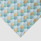 グリーン淡い色のとグラデーションゴールドフォイルのマーメイドはかりで測 薄葉紙 (詳細)