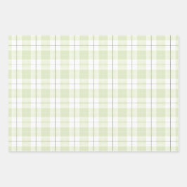 グリーン淡い色のの調整されたジェイドプレイドパターン ラッピングペーパーシート