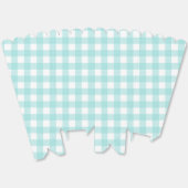 グリーン淡い色のギンガムプレイドパーティー好意ポップコーンボックス フェイバーボックス (見開き)