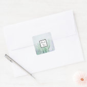 グリーン淡い色のサボテンありがとうお結婚願いギフトシール スクエアシール (封筒)