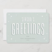 グリーン淡い色のシーズングリーティングレトロスター写真 シーズンカード (正面)