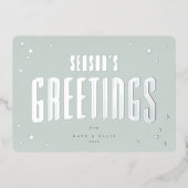 グリーン淡い色のシーズングリーンズレトロスターズフラット 箔シーズンカード (正面)