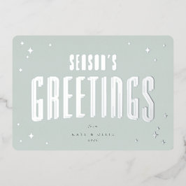 グリーン淡い色のシーズングリーンズレトロスターズフラット 箔シーズンカード