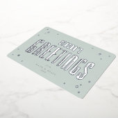 グリーン淡い色のシーズングリーンズレトロスターズフラット 箔シーズンカード (回転した状態)