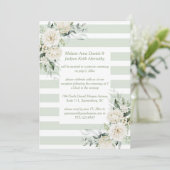 グリーン淡い色のストライプフローラ披露宴のみ 招待状 (スタンド正面)
