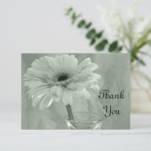 グリーン淡い色のティンテッドデイジーサンキューノート – フラット サンキューカード (スタンド正面)