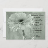 グリーン淡い色のティントデイジーブライダルシャワー 招待状 (正面)