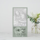 グリーン淡い色のティントデイジー結婚ズ・サンキュー サンキューカード (スタンド正面)