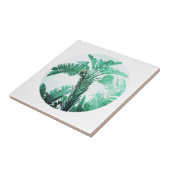 グリーン淡い色のバナナツリーパーム葉ズ タイル (側面)