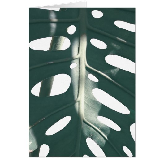 グリーン淡い色のパステルスイスチーズプラントグリーティングカード (正面)