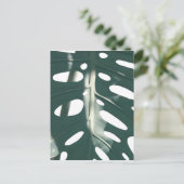 グリーン淡い色のパステルスイスチーズプラント ポストカード (スタンド正面)