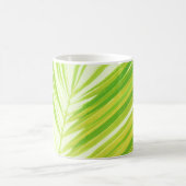 グリーン淡い色のパステルパーム葉ズ コーヒーマグカップ (中央)